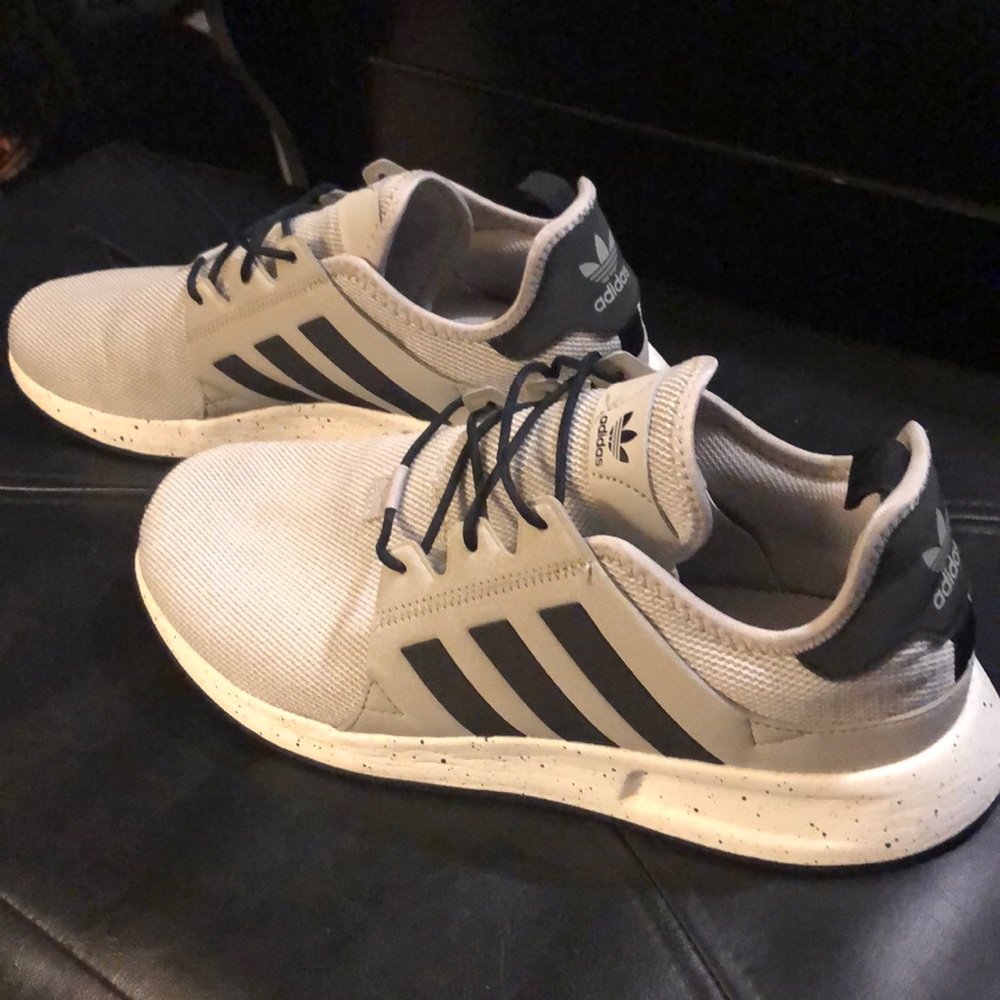 Adidas shoes, tan, size 10
